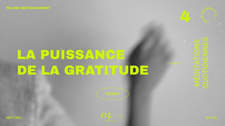 La puissance de la gratitude - Donner Méditation 4 - Jérémie Chamard 