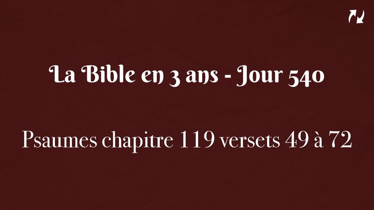 La Bible en 3 ans - Jour 540