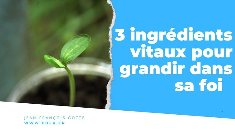 Les 3 ingrédients spirituels vitaux pour grandir dans sa foi