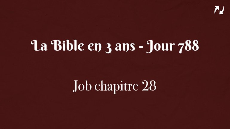 La Bible en 3 ans - Jour 788